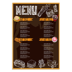 menu fast food drawing graphic  design objects template