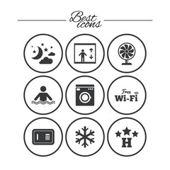 Hotel, apartment service icons. Wifi internet.