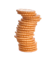 Cracker on white background