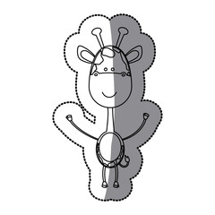 contour sticker girafe icon, vector illustraction design image