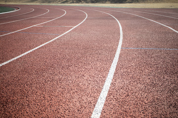 the running track on the stadium. for usage of background, I intentionally defocused