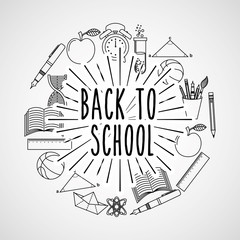 back to school set suplies vector illustration design
