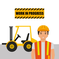 Construction professional avatar character vector illustration design