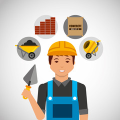 Construction professional avatar character vector illustration design
