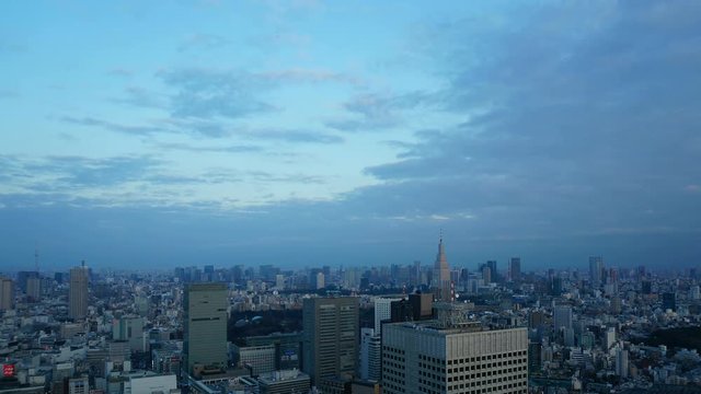 4K 東京タイムラプス　長時間撮影　夕景から夜景　全景　東京タワー＆スカイツリー同時に望む FIX