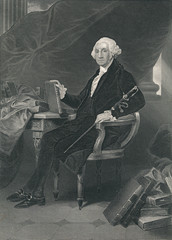 George Washington- First President of the United States. Steel Engraving 1861. - obrazy, fototapety, plakaty