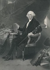 Foto op Canvas George Washington- First President of the United States. Steel Engraving 1861. © Chivery