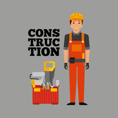 Construction professional avatar character vector illustration design