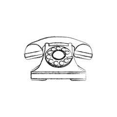 sticker silhouette telephone icon, vector illustraction design image