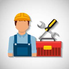 Construction professional avatar character vector illustration design