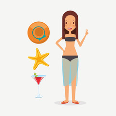 person on vacations holidays vector illustration design