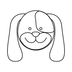 monochrome blurred contour with male dog head vector illustration