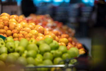 Assortment of fresh fruits at market