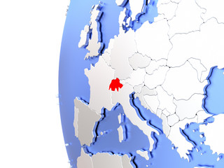 Naklejka premium Switzerland on metallic globe