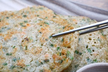 Memiljeon. korean style Buckwheat pancake.
