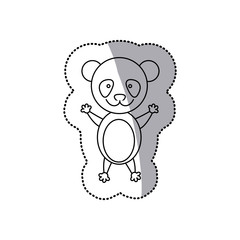 sticker monochrome contour with male panda vector illustration