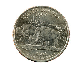 isolated North Dakota quarter