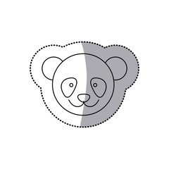 sticker monochrome contour with male panda head vector illustration