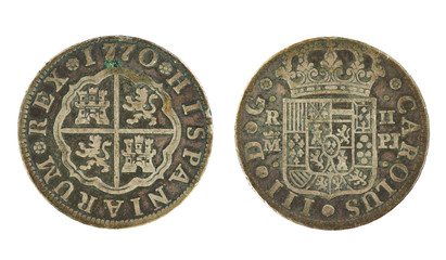 1770 Spanish 2 real coin