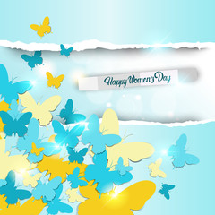 8 March International Women Day Greeting Card Flat Vector Illustration