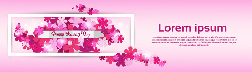 8 March International Women Day Greeting Card Flat Vector Illustration