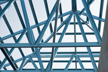 Structure of steel roof.