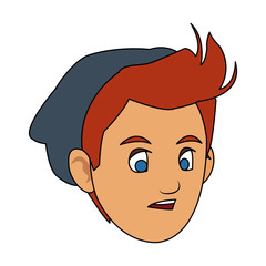 face of handsome young man with beanie  icon image vector illustration design 