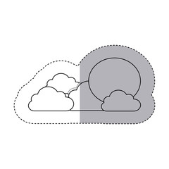 figure sun with clouds icon, vector illustraction design image