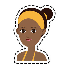 pretty young dark skin woman icon image vector illustration design 