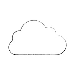 silhouette sticker cloud icon, vector illustraction design image