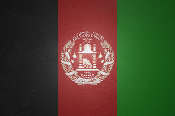 Flag of Afghanistan on stone background, 3d illustration