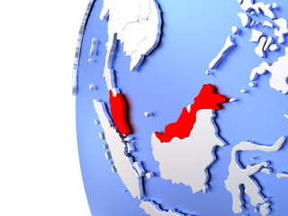 Fototapeta premium Malaysia on metallic globe