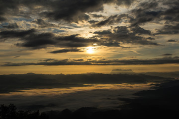 Sea Of Mist With Doi Luang Chiang Dao, View Form Doi Dam in Wianghaeng Chiangmai Thailand