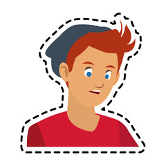 handsome young man wearing beanie hat  icon image vector illustration design 