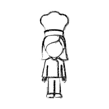 contour woman chef icon, vector illustraction design image