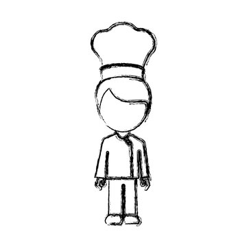 contour man chef icon, vector illustraction design image