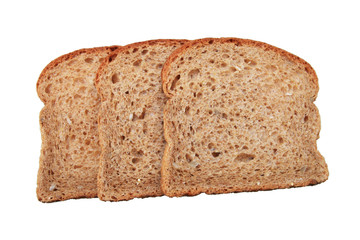 three whole wheat bread slices