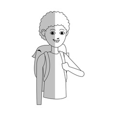 handsome young man with backpack icon image vector illustration design 