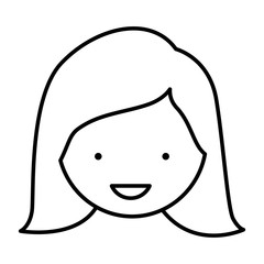 Obraz na płótnie Canvas figure sticker face woman icon, vector illustraction design