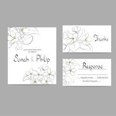 Floral wedding invitation card