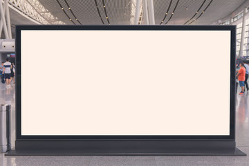 billboard or advertising poster in the airport for advertisement concept background