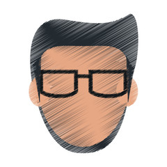 abstract faceless man with glasses icon image vector illustration design 