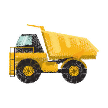 dump truck heavy construction machinery icon image vector illustration design 