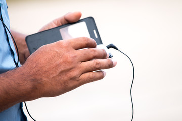 man using mobile phone