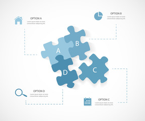 Modern business infographic puzzle 4 options