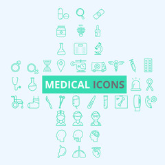 Modern medical icon set.vector illustrator