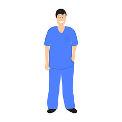 Fototapeta premium Doctor man in Hospital, flat design