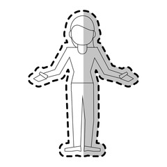 abstract faceless woman with open arms  icon image vector illustration design 