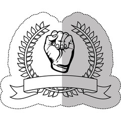 figure hand breast cancer defense, vector illustration icon design