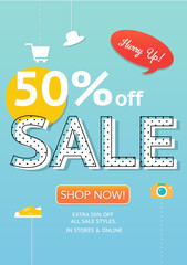 Sale banner template design.Vector illustration.